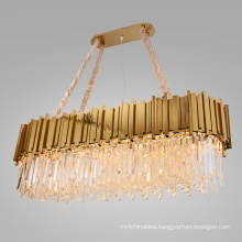 Wholesale luxury K9 crystal hanging pendant lamps modern led gold big chandelier pendant lighting